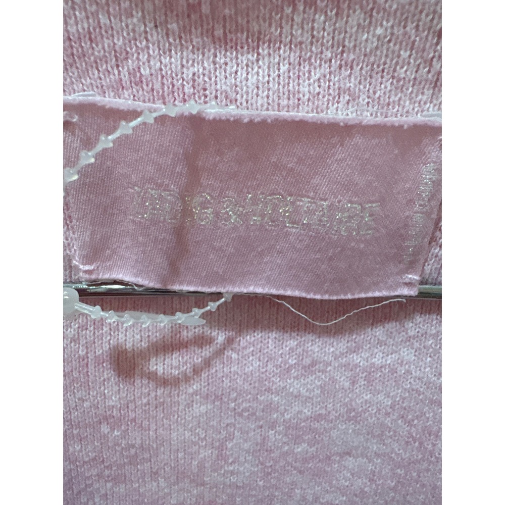 Zadig & Voltaire Pink Cotton V-Neck Relaxed Pullover Sweater Small - Picture 2 of 6